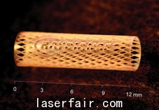 生物可吸收支架原型的筋寬約為80微米，筋厚150微米